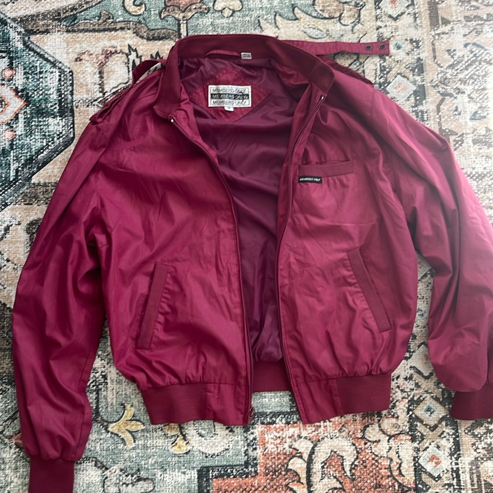 Vintage Maroon Member Only Jacket Size 38
